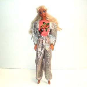 Barbie and the Rockers Doll 1966 Vintage Silver Outfit Defect-Leg Spots